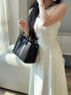 GARDEN PARTY 30CM IN BLACK TOILETS COTTON CANVAS AND CALFSKIN