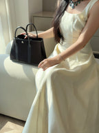 GARDEN PARTY 30CM IN BLACK TOILETS COTTON CANVAS AND CALFSKIN