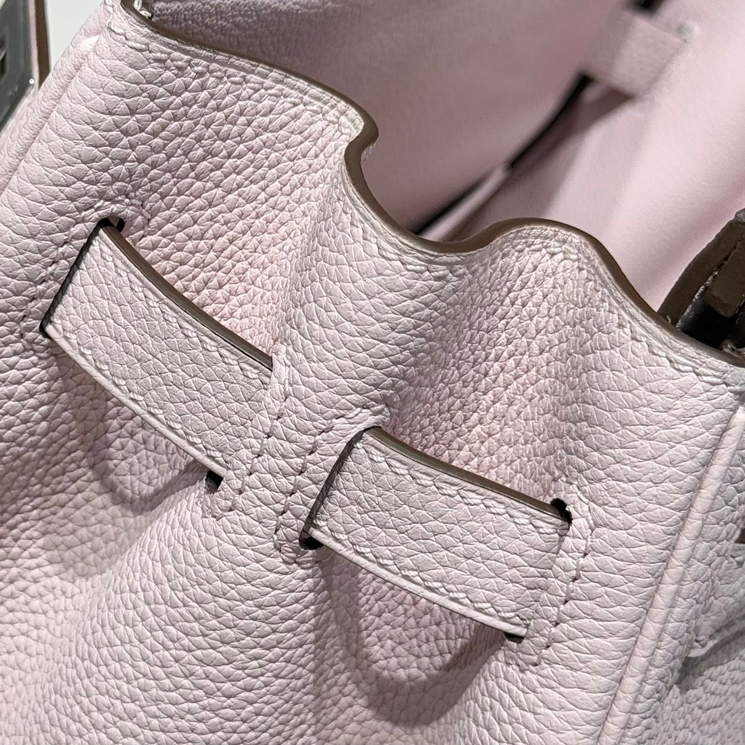 HERMES 25S BIRKIN 30 IN ROSA BABY-KALBLEDER, SILBERNE BESCHLÄGE