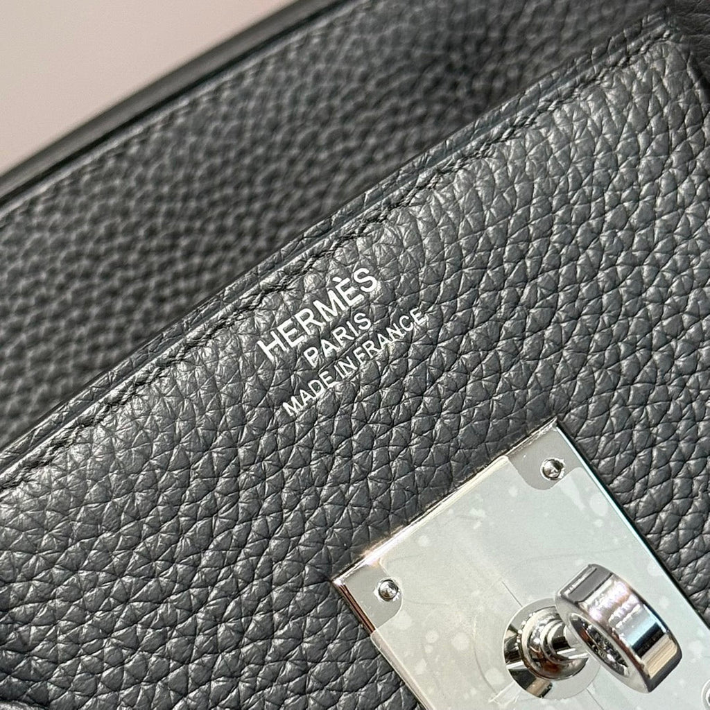 HERMES 25S BIRKIN 30 IN ANTHRABUTGRAUEM KALBSLEDER, SILBERNE BESCHLÄGE