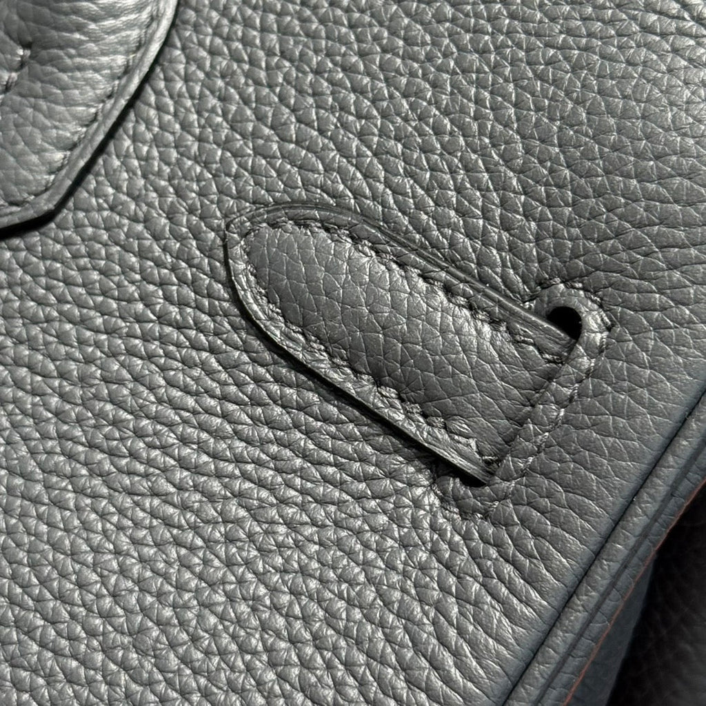 HERMES 25S BIRKIN 30 IN ANTHRABUTGRAUEM KALBSLEDER, SILBERNE BESCHLÄGE