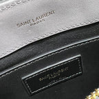 LOULOU SMALL 23 IN GRAUES WILDLEDER GOLDENE BESCHLÄGE