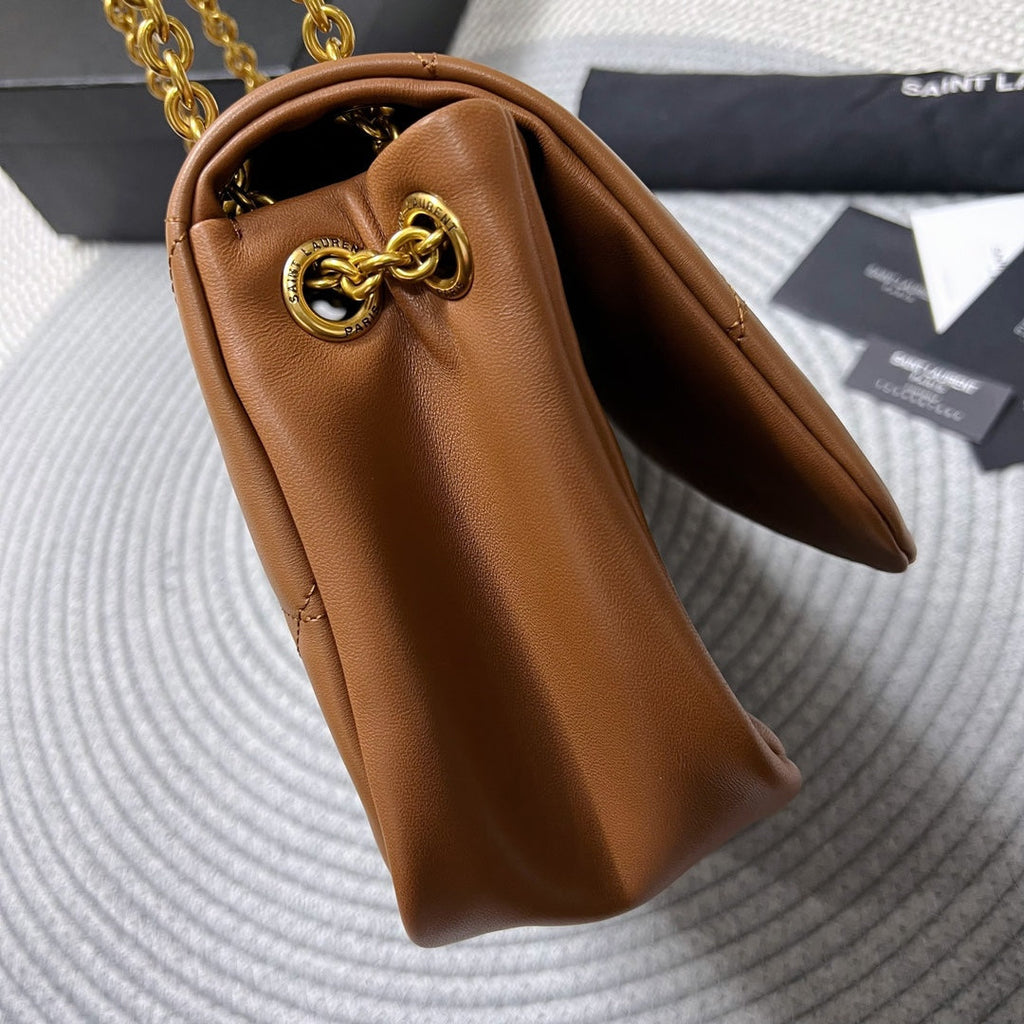 JAMIE 4.3 KLEINE TASCHE 25 IN REHBRAUN LAMMLEDER GOLDENE BESCHLÄGE