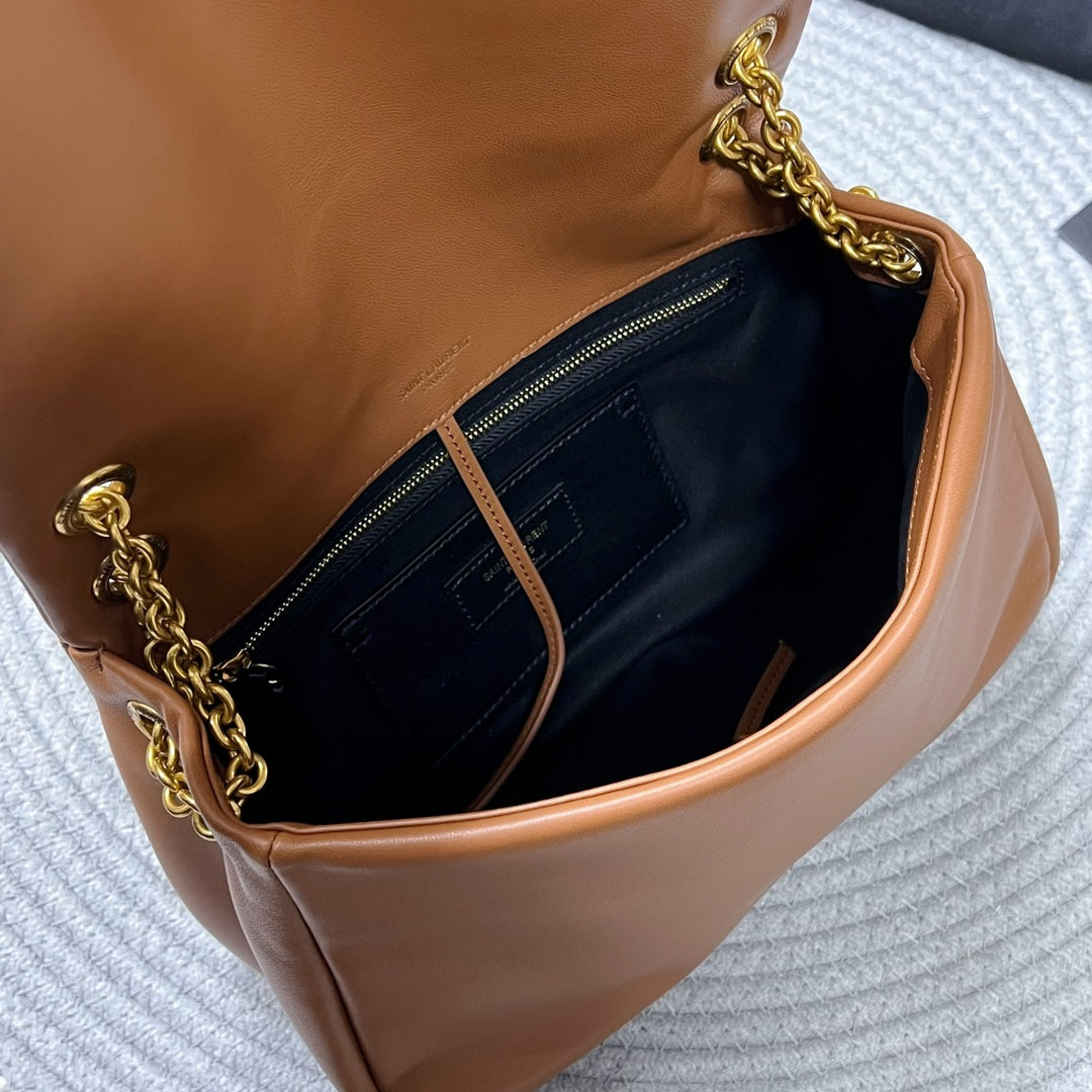 JAMIE 4.3 KLEINE TASCHE 25 IN REHBRAUN LAMMLEDER GOLDENE BESCHLÄGE