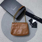 JAMIE 4.3 KLEINE TASCHE 25 IN REHBRAUN LAMMLEDER GOLDENE BESCHLÄGE