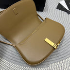 VOLTAIRE IN BOX 21 IN CARAMEL BROWN CALFLEDER GOLD LOGO