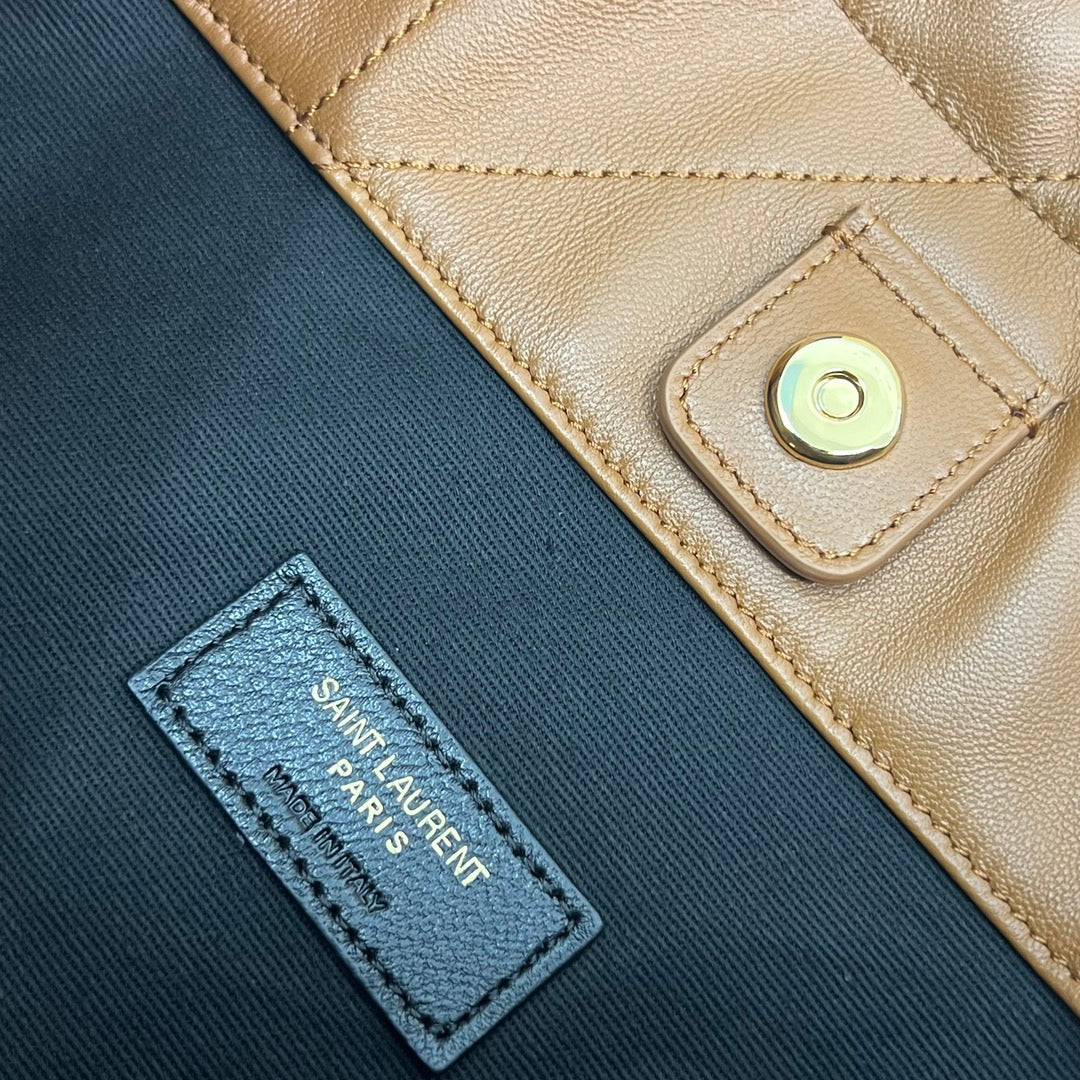 JAMIE POCHON 33 IN BRONZEBRAUN LAMMLEDER GOLDENE BESCHLÄGE