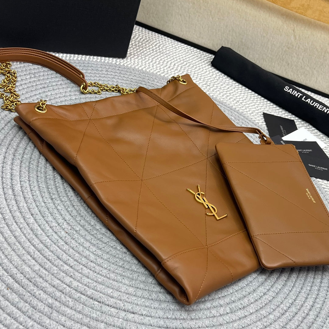 JAMIE POCHON 33 IN BRONZEBRAUN LAMMLEDER GOLDENE BESCHLÄGE