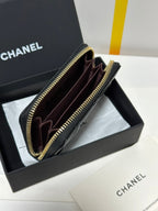 MINI-GELDBÖRSE 11 IN SCHWARZ KAVIARHAUT GOLD-METALLIC