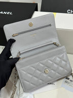 STRASS WOC ENTRUPY BAG 19 IN SPANISH GREY CALFSKIN GOLD HARDWARE