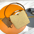 LE 37 MEDIUM 25 IN HELLGELBEM STROH UND BRAUNER LEDERBESATZ