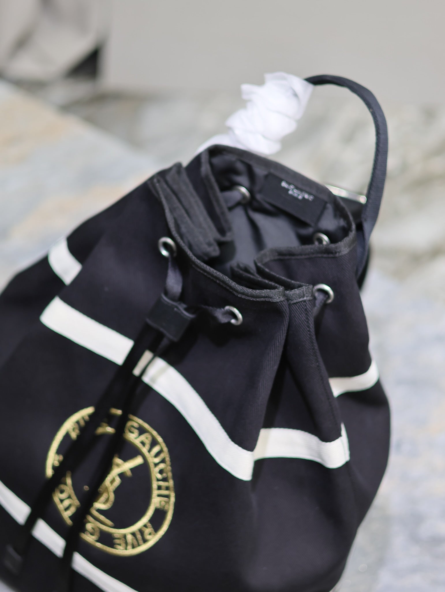 RIVE GAUCHE RUCKSACK 49 IN SCHWARZ-WEISSEM CANVAS