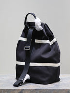 RIVE GAUCHE RUCKSACK 49 IN SCHWARZ-WEISSEM CANVAS