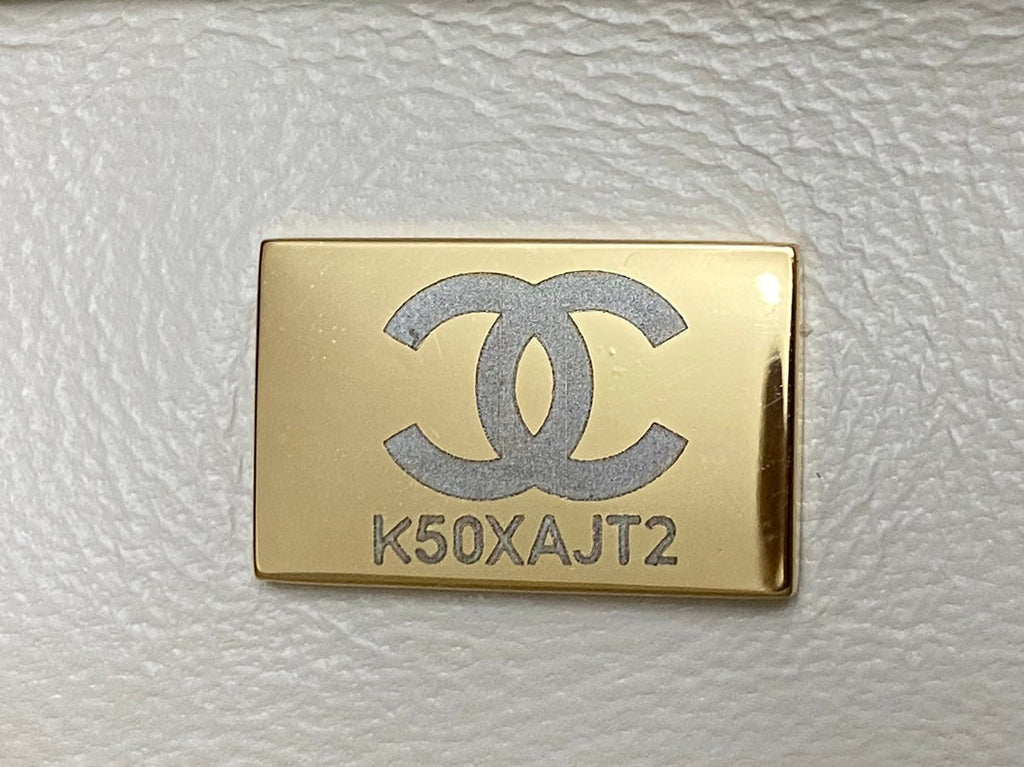 MINI-Klapptasche 19 Zoll, weißes Kalbsleder, Diamantlogo 