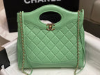 CC SMALL 30 SHOPPING BAG IN GREEN MINT CALFSKIN