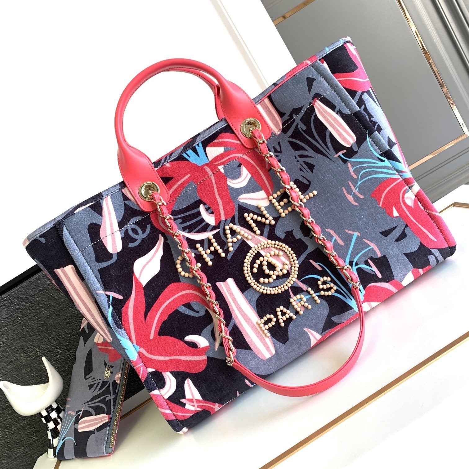 CC CLASSIC GROSSE 38-TASCHE IN GRAUEMIX, FARBENFROHEM CANVAS