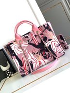 CC CLASSIC LARGE 38 TOTE IN LIGHT PINK MIX COLORFUL CANVAS