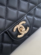 CC MINI 20 FLAP BAG IN BLACK CALFSKIN