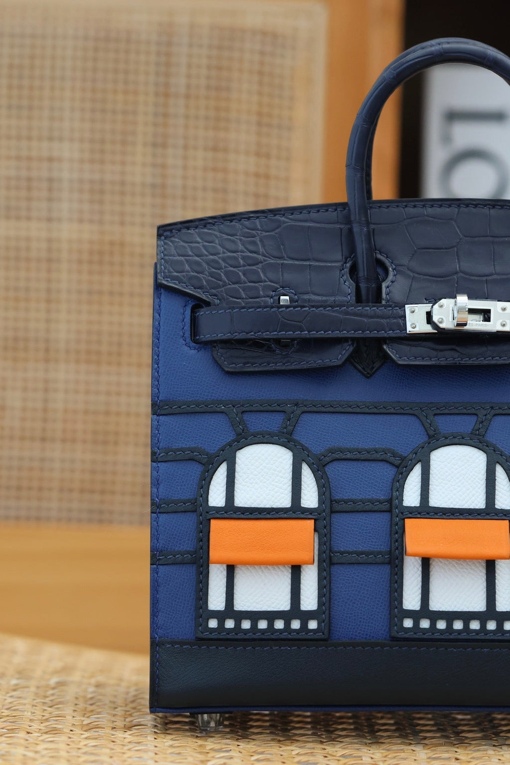 BIRKIN FAUBOURG TOUCH 20 IN NAVY MIX CLASSIC BLUE CALFLEDER WITH SILVER HARDWARE (MADE-TO-ODER)