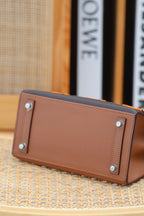 BIRKIN FAUBOURG TOUCH 20 IN SCHOKOLADENMIX BRONZEBRAUNES KALBSLEDER MIT SILBERNEN BESCHLÄGEN (AUF BESTELLUNG GEFERTIGT)