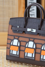 BIRKIN FAUBOURG TOUCH 20 IN SCHOKOLADENMIX BRONZEBRAUNES KALBSLEDER MIT SILBERNEN BESCHLÄGEN (AUF BESTELLUNG GEFERTIGT)