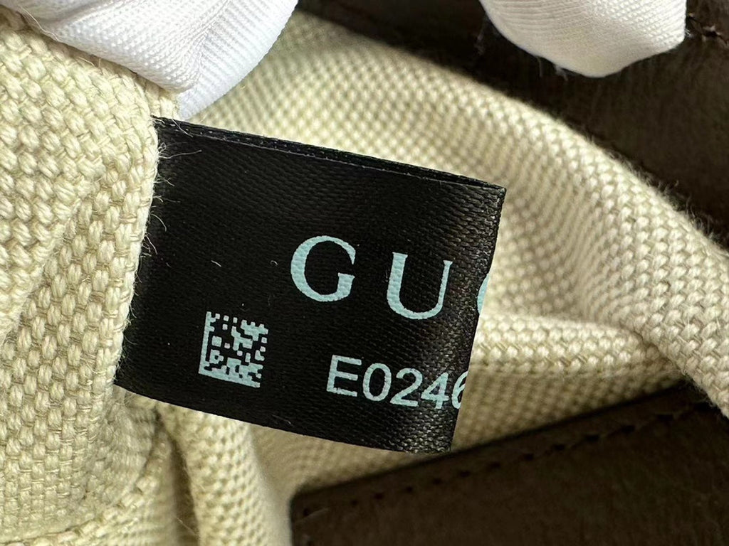 OPHIDIA 21 GG KLEINE SCHULTERTASCHE AUS BEIGEM CANVAS UND BRAUNEN KALBSLEDER