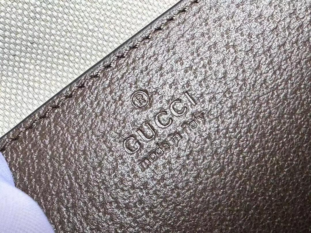 OPHIDIA 31 KLEINE TRAGETASCHE IN BEIGEM CANVAS UND BRAUNEM KALBSLEDER