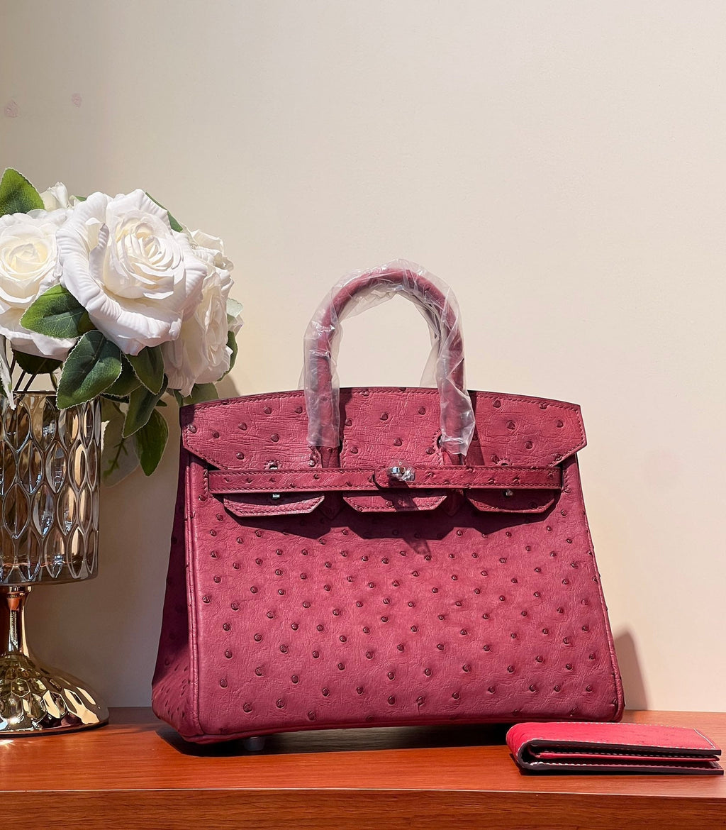 KELLY SELLIER 25 TASCHE IN RUHRENROTEM STREIFENLEDER MIT SILBERNEN BESCHLÄGEN (AUF BESTELLUNG GEFERTIGT)