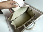BIRKIN 25 TASCHE AUS WEISSEM CREME-KALBLEDER MIT FARBIGEM AUFKLEBER (AUF BESTELLUNG GEFERTIGT)