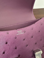 CONSTANCE 18 PURPLE OSTRICH SILVER HARDWARE