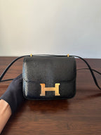 CONSTANCE 18 BLACK LIZARD GOLD HARDWARE