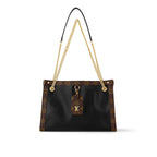 NOVA PM 31 IN BLACK CALFSKIN AND BROWN MONOGRAM CANVAS TRIM