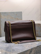 NIKI MEDIUM 28 IN Kastanienbraunes Elefantenmuster Lammleder Goldbeschläge