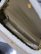 NIKI MEDIUM 28 IN CAMEL SUEDE UND WEISSEM LAMMFLEISCH