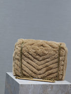 NIKI MEDIUM 28 IN DUNKELBEIGE KANINCHENFELL