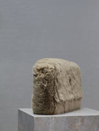 KATE Klapptasche 28 Zoll ECRU BEIGE Kaninchenfell Goldkette