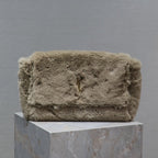 KATE Klapptasche 28 Zoll ECRU BEIGE Kaninchenfell Goldkette