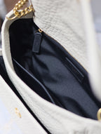 NIKI MEDIUM 28 IN WEISSES ELEFANTENMUSTER LAMMLEDER GOLDENES LOGO