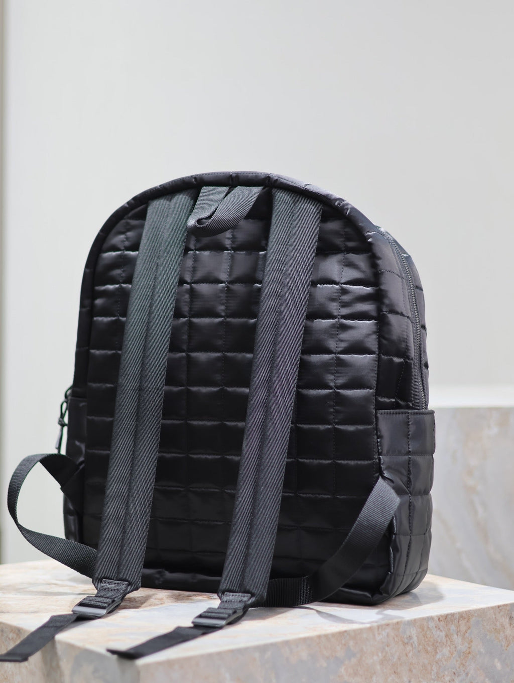 RUCKSACK 37 IN SCHWARZ-KARIERTES NYLON