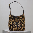 LE 5 À 7 SMALL SUPPLE 23 IN LEOPARD PRINT CALFSKIN
