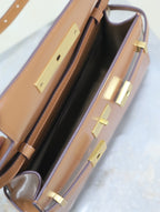 MANHATTAN SMALL 24 IN BRONZEBRAUN KALBSLEDER GOLDENE BESCHLÄGE