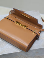 MANHATTAN SMALL 24 IN BRONZEBRAUN KALBSLEDER GOLDENE BESCHLÄGE