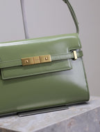 MANHATTAN SMALL 24 IN OLIVE GROßES LAMMLEDER GOLDENE BESCHLÄGE