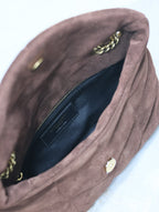 PUFFER TOY 23 IN WALNUSSBRAUNES WILDLEDER GOLDENE BESCHLÄGE