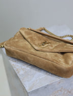 CALYPSO TASCHE 26 IN CIDERBRAUN WILDLEDER GOLDENE BESCHLÄGE