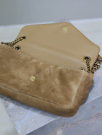 CALYPSO TASCHE 26 IN CIDERBRAUN WILDLEDER GOLDENE BESCHLÄGE