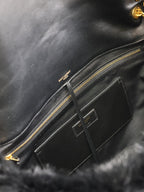 JAMIE 4.3 GROSSE TASCHE 43 IN SCHWARZEM LAMMFELL GOLDENE BESCHLÄGE