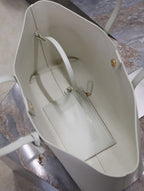 Einkaufstasche 38 Zoll, weißes Kalbsleder