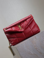 Daunenjacke, klein, 29 Zoll, rotes Lammleder, goldene Beschläge