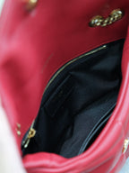 Duffleboard, 23 Zoll, rotes Lammleder, goldene Beschläge